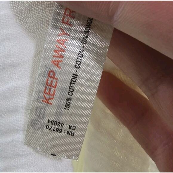 By Anthropologie Dress Womens Medium White Gauzy Cut Out Cover Up Maxi Tank - Picture 11 of 12